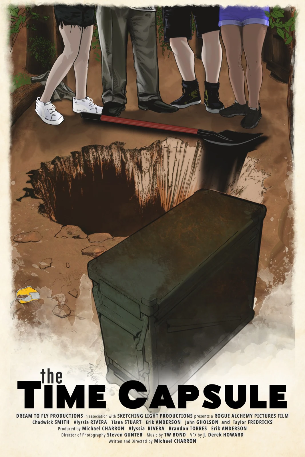 The Time Capsule film poster: a box beside an open hole in the ground